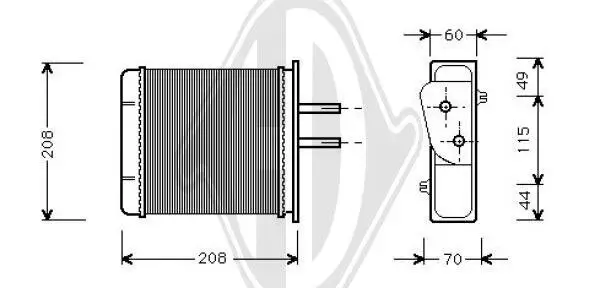 Wärmetauscher, Innenraumheizung DIEDERICHS DCM1071
