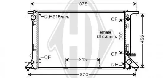 Kühler, Motorkühlung DIEDERICHS DCM1495 Bild Kühler, Motorkühlung DIEDERICHS DCM1495