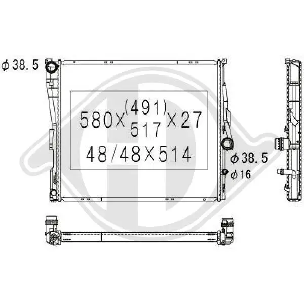 Kühler, Motorkühlung DIEDERICHS DCM1586