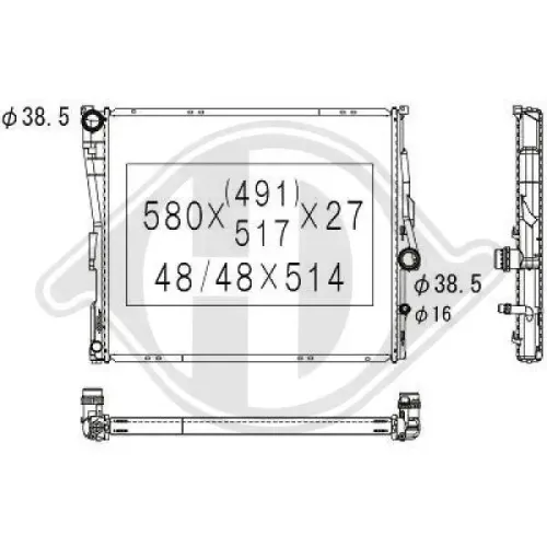 Kühler, Motorkühlung DIEDERICHS DCM1586 Bild Kühler, Motorkühlung DIEDERICHS DCM1586