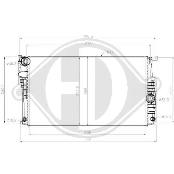 Kühler, Motorkühlung DIEDERICHS DCM1598