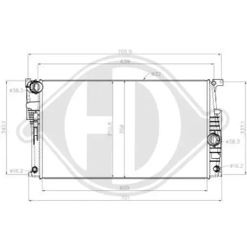 Kühler, Motorkühlung DIEDERICHS DCM1598 Bild Kühler, Motorkühlung DIEDERICHS DCM1598