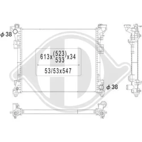 Kühler, Motorkühlung DIEDERICHS DCM3567 Bild Kühler, Motorkühlung DIEDERICHS DCM3567