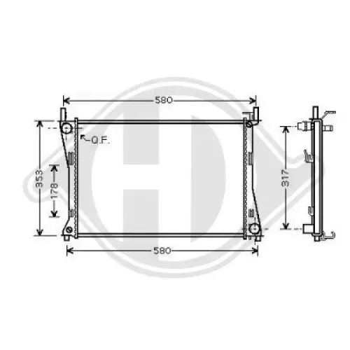 Kühler, Motorkühlung DIEDERICHS DCM3828 Bild Kühler, Motorkühlung DIEDERICHS DCM3828