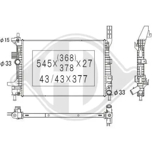 Kühler, Motorkühlung DIEDERICHS DCM2101 Bild Kühler, Motorkühlung DIEDERICHS DCM2101