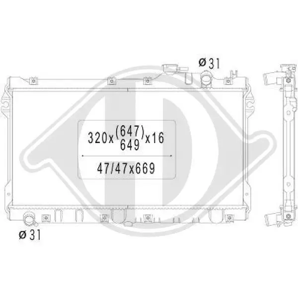 Kühler, Motorkühlung DIEDERICHS DCM2230