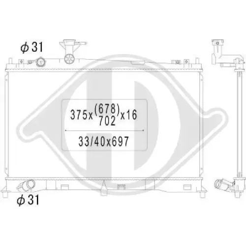 Kühler, Motorkühlung DIEDERICHS DCM2249 Bild Kühler, Motorkühlung DIEDERICHS DCM2249