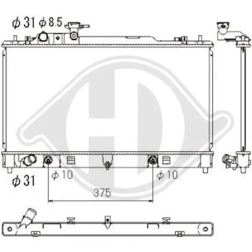 Kühler, Motorkühlung DIEDERICHS DCM2275 Bild Kühler, Motorkühlung DIEDERICHS DCM2275