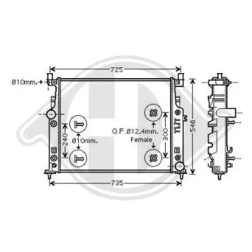 Kühler, Motorkühlung DIEDERICHS DCM2418 Bild Kühler, Motorkühlung DIEDERICHS DCM2418