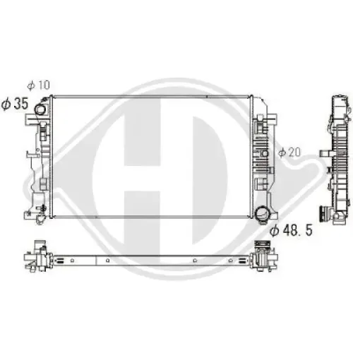 Kühler, Motorkühlung DIEDERICHS DCM2419 Bild Kühler, Motorkühlung DIEDERICHS DCM2419