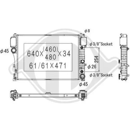 Kühler, Motorkühlung DIEDERICHS DCM2420 Bild Kühler, Motorkühlung DIEDERICHS DCM2420