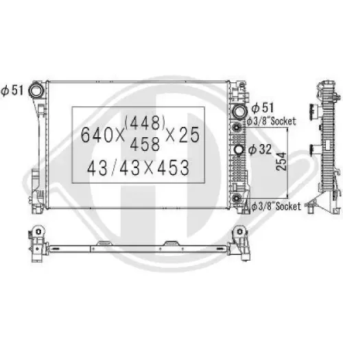 Kühler, Motorkühlung DIEDERICHS DCM2422 Bild Kühler, Motorkühlung DIEDERICHS DCM2422