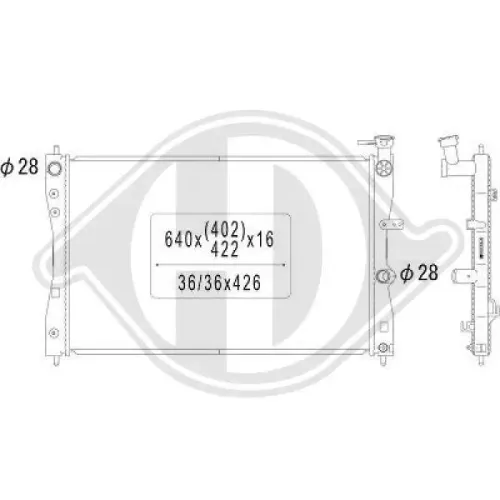 Kühler, Motorkühlung DIEDERICHS DCM2510 Bild Kühler, Motorkühlung DIEDERICHS DCM2510