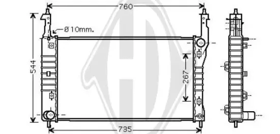 Kühler, Motorkühlung DIEDERICHS DCM2675 Bild Kühler, Motorkühlung DIEDERICHS DCM2675