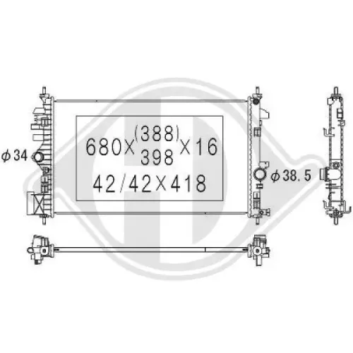 Kühler, Motorkühlung DIEDERICHS DCM2686 Bild Kühler, Motorkühlung DIEDERICHS DCM2686
