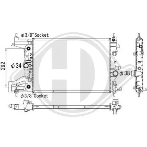 Kühler, Motorkühlung DIEDERICHS DCM2696 Bild Kühler, Motorkühlung DIEDERICHS DCM2696