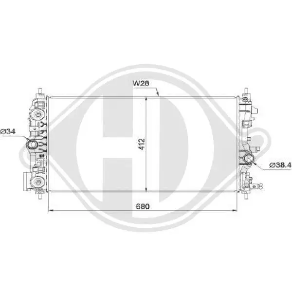 Kühler, Motorkühlung DIEDERICHS DCM2704