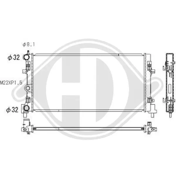 Kühler, Motorkühlung DIEDERICHS DCM3011