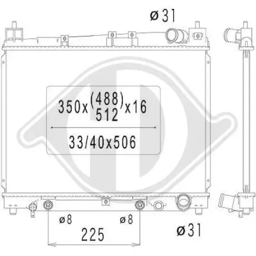 Kühler, Motorkühlung DIEDERICHS DCM3214 Bild Kühler, Motorkühlung DIEDERICHS DCM3214