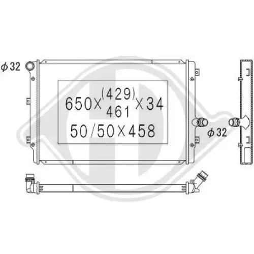 Kühler, Motorkühlung DIEDERICHS DCM3443 Bild Kühler, Motorkühlung DIEDERICHS DCM3443
