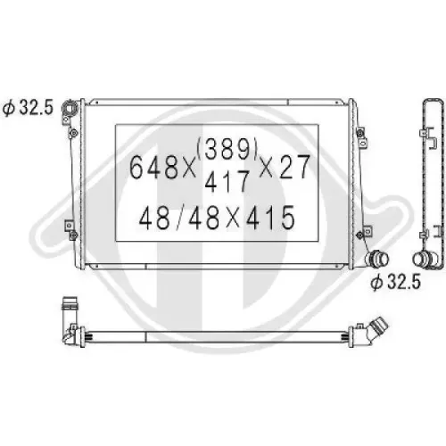 Kühler, Motorkühlung DIEDERICHS DCM3454 Bild Kühler, Motorkühlung DIEDERICHS DCM3454