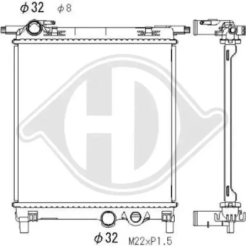 Kühler, Motorkühlung DIEDERICHS DCM3469 Bild Kühler, Motorkühlung DIEDERICHS DCM3469