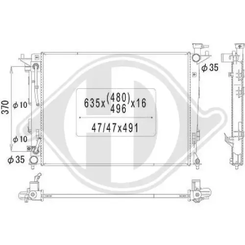 Kühler, Motorkühlung DIEDERICHS DCM3720 Bild Kühler, Motorkühlung DIEDERICHS DCM3720