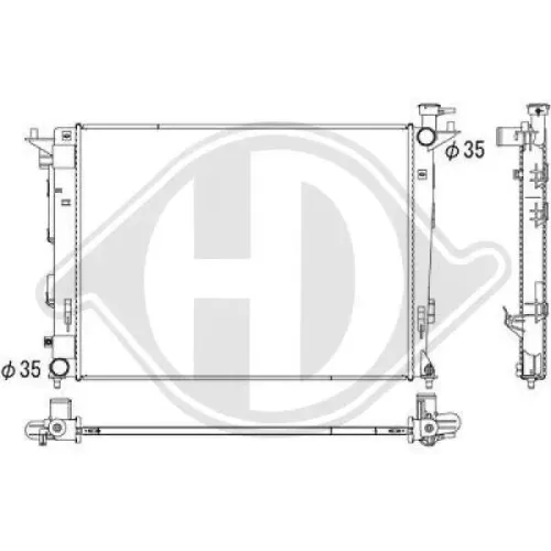 Kühler, Motorkühlung DIEDERICHS DCM3722 Bild Kühler, Motorkühlung DIEDERICHS DCM3722