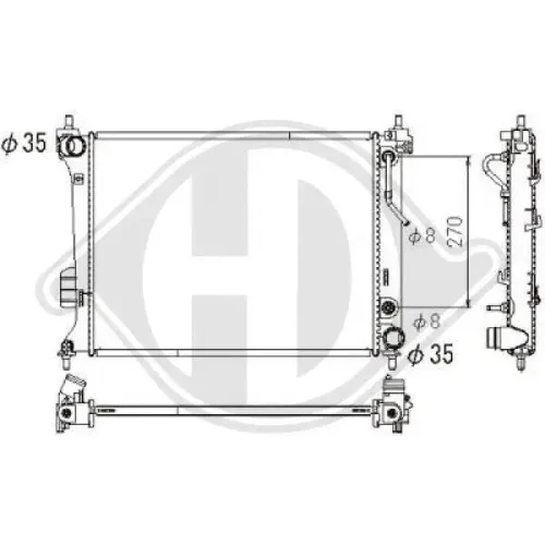 Kühler, Motorkühlung DIEDERICHS DCM3744 Bild Kühler, Motorkühlung DIEDERICHS DCM3744