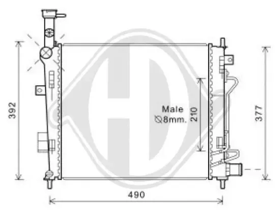 Kühler, Motorkühlung DIEDERICHS DCM3815 Bild Kühler, Motorkühlung DIEDERICHS DCM3815