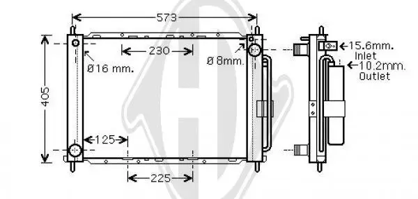 Kühler, Motorkühlung DIEDERICHS DCM3844