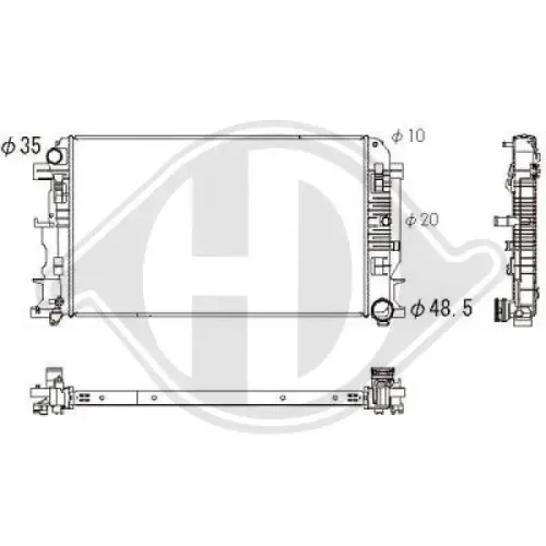 Kühler, Motorkühlung DIEDERICHS DCM3870 Bild Kühler, Motorkühlung DIEDERICHS DCM3870