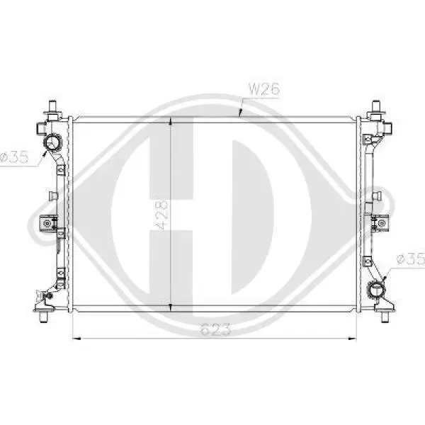 Kühler, Motorkühlung DIEDERICHS DCM3896