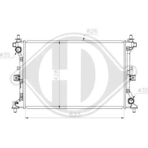 Kühler, Motorkühlung DIEDERICHS DCM3896 Bild Kühler, Motorkühlung DIEDERICHS DCM3896
