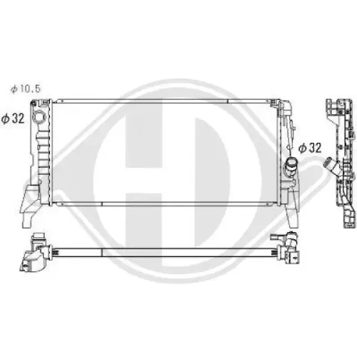 Kühler, Motorkühlung DIEDERICHS DCM3916 Bild Kühler, Motorkühlung DIEDERICHS DCM3916
