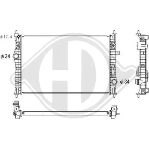 Kühler, Motorkühlung DIEDERICHS DCM3940 Bild Kühler, Motorkühlung DIEDERICHS DCM3940