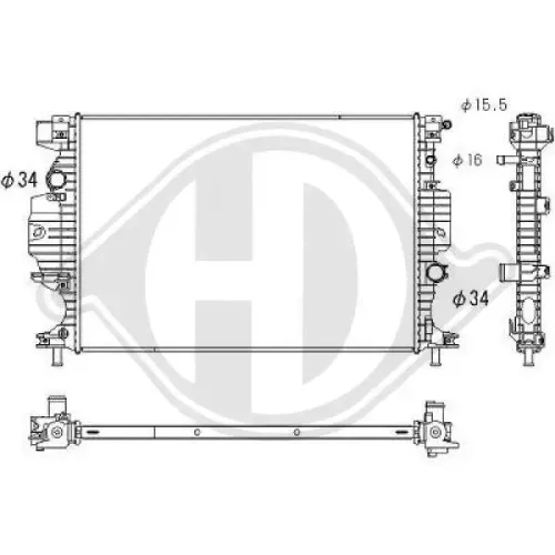Kühler, Motorkühlung DIEDERICHS DCM3943 Bild Kühler, Motorkühlung DIEDERICHS DCM3943