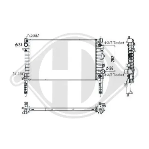 Kühler, Motorkühlung DIEDERICHS DCM3983 Bild Kühler, Motorkühlung DIEDERICHS DCM3983