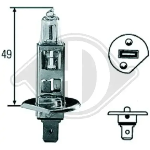 Glühlampe, Fernscheinwerfer 12 V 55 W H1 DIEDERICHS LID10012 Bild Glühlampe, Fernscheinwerfer 12 V 55 W H1 DIEDERICHS LID10012