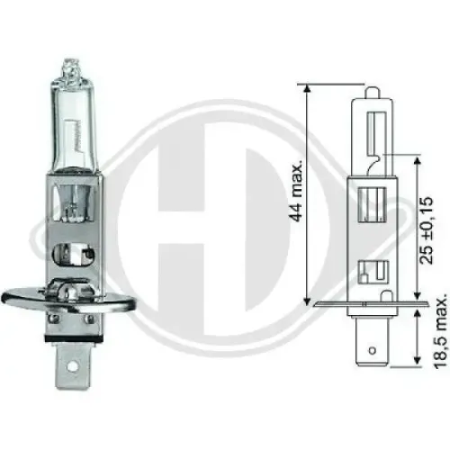 Glühlampe, Fernscheinwerfer 12 V 55 W H1 DIEDERICHS LID10013 Bild Glühlampe, Fernscheinwerfer 12 V 55 W H1 DIEDERICHS LID10013