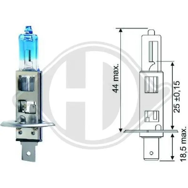 Glühlampe, Fernscheinwerfer 12 V 55 W H1 DIEDERICHS LID10014