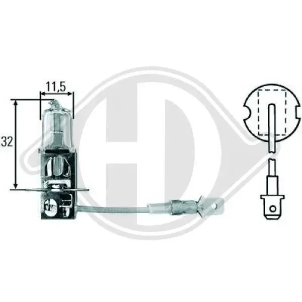 Glühlampe, Fernscheinwerfer 12 V 55 W H3 DIEDERICHS LID10015