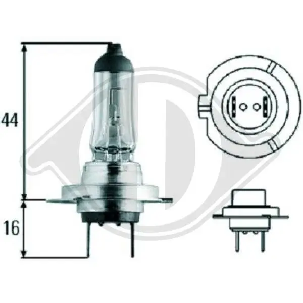 Glühlampe, Fernscheinwerfer 12 V 55 W H7 DIEDERICHS LID10018