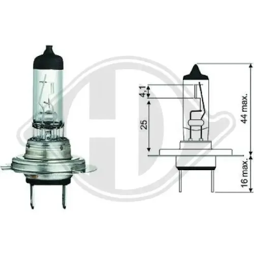 Glühlampe, Fernscheinwerfer 12 V 55 W H7 DIEDERICHS LID10019 Bild Glühlampe, Fernscheinwerfer 12 V 55 W H7 DIEDERICHS LID10019