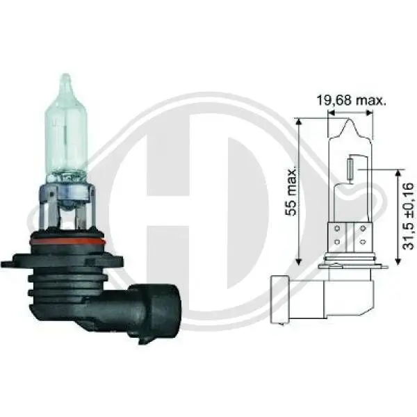 Glühlampe, Fernscheinwerfer 12 V 60 W HB3 DIEDERICHS LID10026