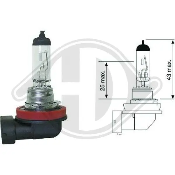 Glühlampe, Fernscheinwerfer 12 V 55 W H11 DIEDERICHS LID10040