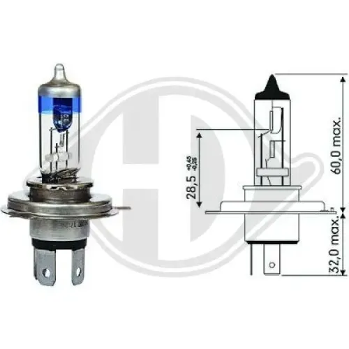 Glühlampe, Fernscheinwerfer 12 V 55 W 60 W H4 DIEDERICHS LID10064 Bild Glühlampe, Fernscheinwerfer 12 V 55 W 60 W H4 DIEDERICHS LID10064