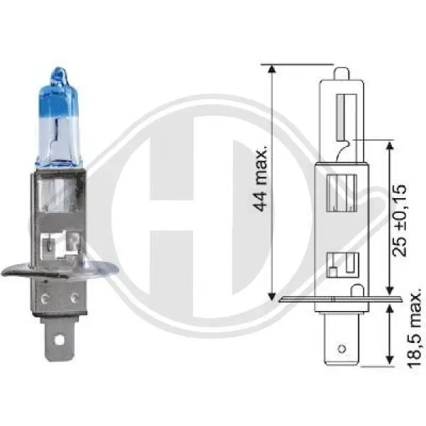 Glühlampe, Fernscheinwerfer 12 V 55 W H1 DIEDERICHS LID10065