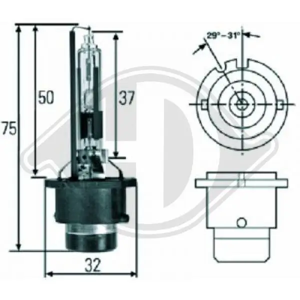 Glühlampe, Fernscheinwerfer 85 V 35 W D2R (Gasentladungslampe) DIEDERICHS LID10075