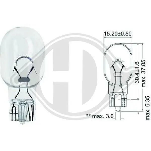 Glühlampe, Blinkleuchte 12 V 16 W W16W DIEDERICHS LID10089